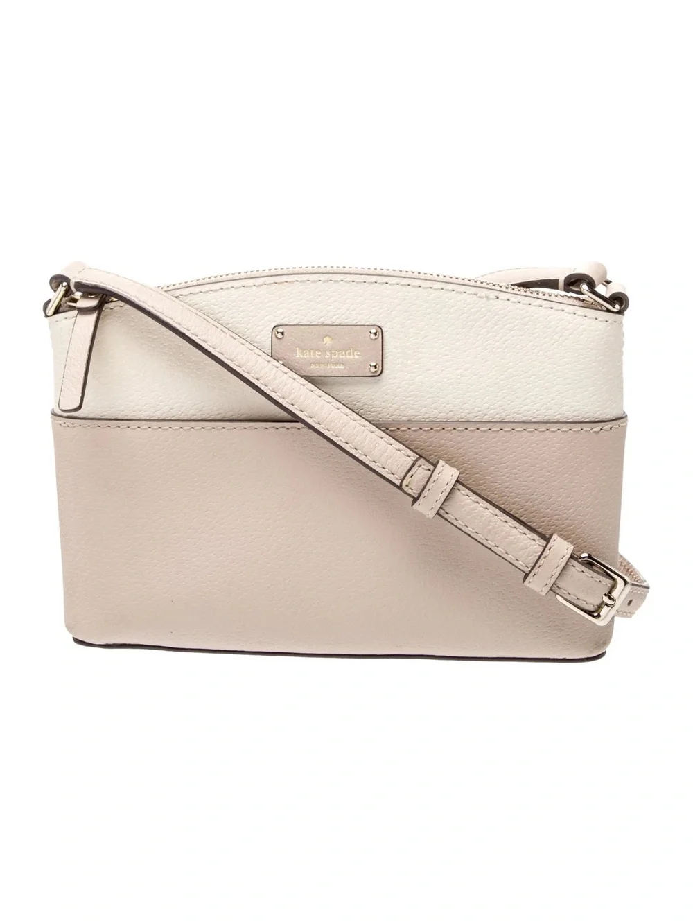 kate spade Grove Street Millie Pebble Leather Two-Tone Crossbody Bag Cream/Tan